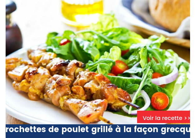 Brochettes de poulet grillé à la façon grecque